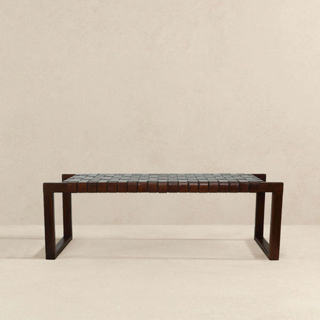 Christina Tan Leather Bench from Ashcroft Furniture - Luna Furniture