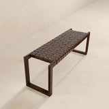 Christina Tan Leather Bench from Midinmod - Luna Furniture