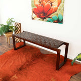 Christina Tan Leather Bench from Midinmod - Luna Furniture