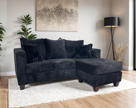 Elgin Black Reversible Sectional from Happy Homes - Luna Furniture