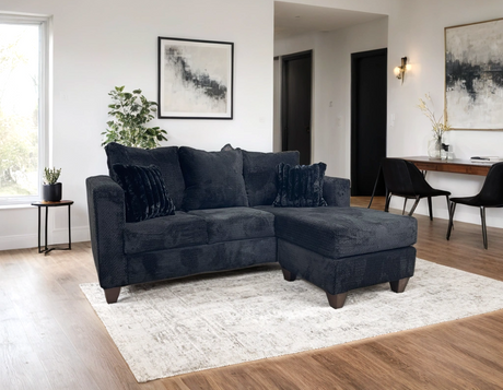Elgin Black Reversible Sectional from Happy Homes - Luna Furniture