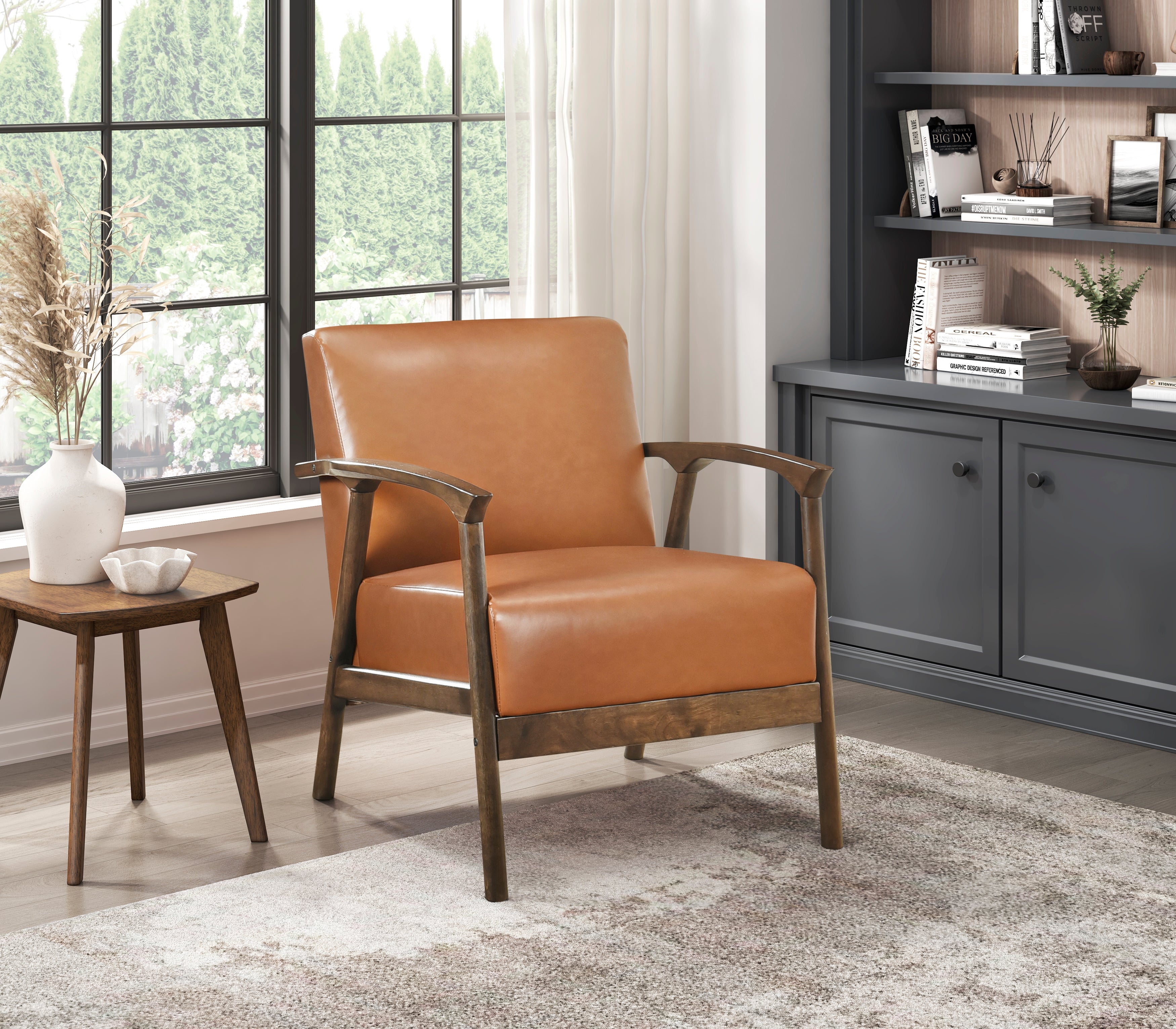 Homelegance Eli Brown Accent Chair – Mid-Century Modern Seating
