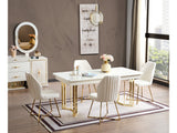 Marsel Diningroom (Consol With Mirror & Dining Table & 6 Dining Chair) from Furnia - Luna Furniture