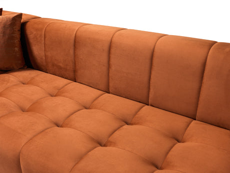 Elisha Orange Velvet Double Chaise 140" Sectional from Nova Furniture - Luna Furniture