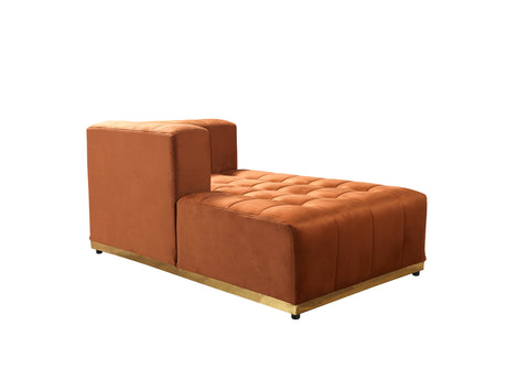 Elisha Orange Velvet Double Chaise 140" Sectional from Nova Furniture - Luna Furniture