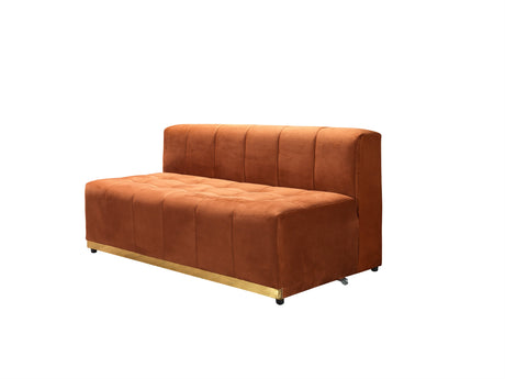 Elisha Orange Velvet Double Chaise 140" Sectional from Nova Furniture - Luna Furniture