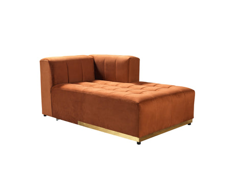 Elisha Orange Velvet Double Chaise 140" Sectional from Nova Furniture - Luna Furniture