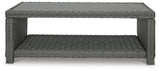 Elite Park Outdoor Coffee Table with 2 End Tables in Gray from Ashley Furniture - Luna Furniture