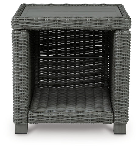 Elite Park Outdoor Coffee Table with 2 End Tables in Gray from Ashley - Luna Furniture