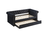 Ellie Black Velvet Twin Daybed with Trundle from Crown Mark - Luna Furniture