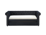 Ellie Black Velvet Twin Daybed with Trundle from Crown Mark - Luna Furniture