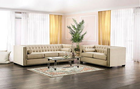 Elliot Beige Loveseat from Furniture of America - Luna Furniture
