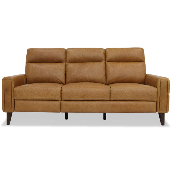 Elliot Tan Waxy Genuine Leather Left Incliner Sofa