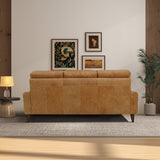 Elliot Tan Waxy Genuine Leather Left Incliner Sofa from Midinmod - Luna Furniture