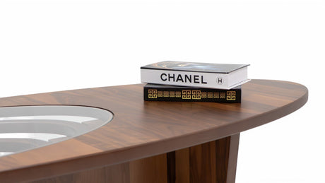 Ellipse Walnut Sculptural Coffee Table from Nova Furniture - Luna Furniture