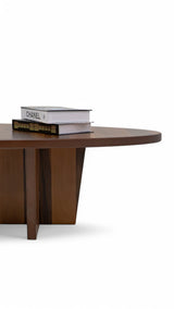 Ellipse Walnut Sculptural Coffee Table from Nova Furniture - Luna Furniture