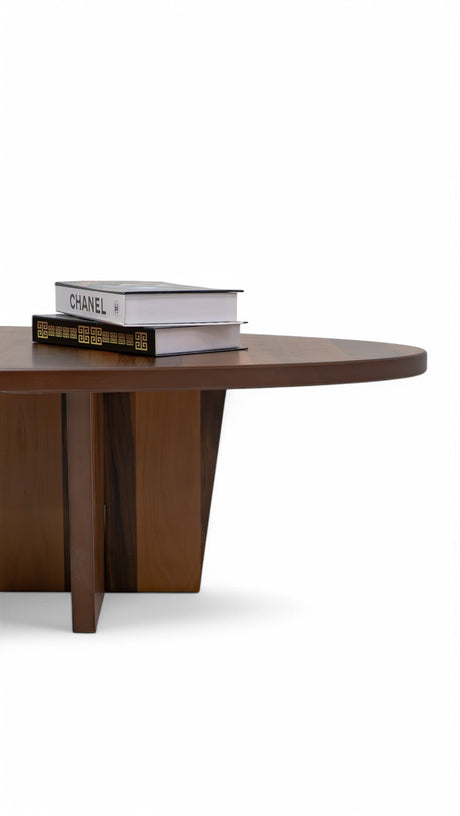 Ellipse Walnut Sculptural Coffee Table from Nova Furniture - Luna Furniture