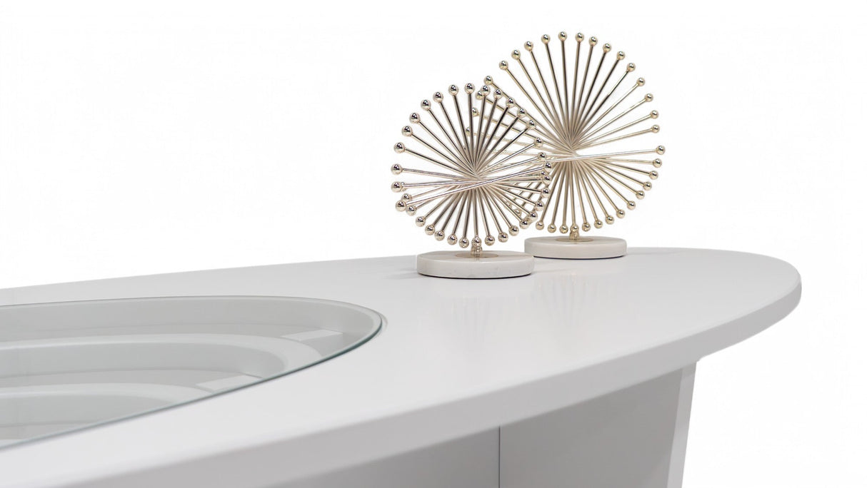 Ellipse White Sculptural Coffee Table from Nova Furniture - Luna Furniture