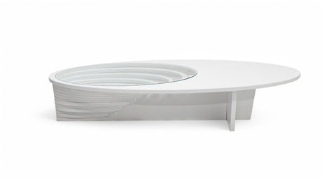 Ellipse White Sculptural Coffee Table from Nova Furniture - Luna Furniture