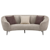 Ellorie Beige Upholstered Channel Back Curved Sofa from Coaster - Luna Furniture