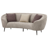 Ellorie Beige Upholstered Channel Back Curved Sofa from Coaster - Luna Furniture