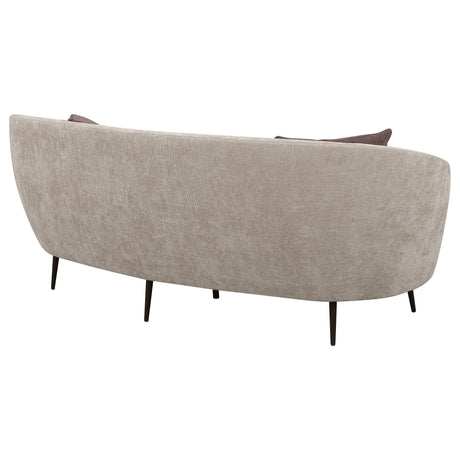 Ellorie Beige Upholstered Channel Back Curved Sofa from Coaster - Luna Furniture