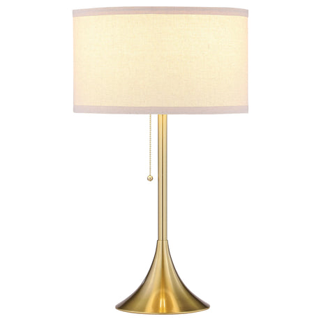 Elmira Gold 24-inch Drum Shade Metal Table Lamp from Coaster - Luna Furniture