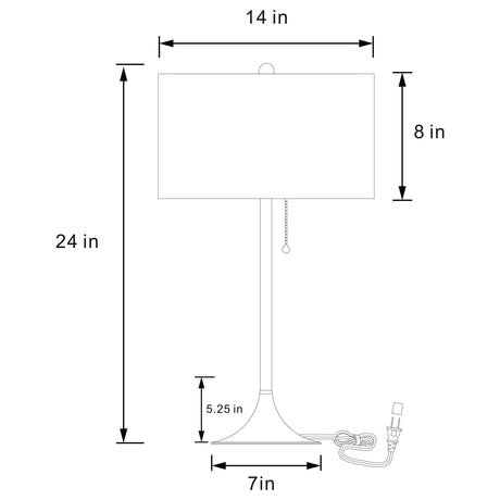 Elmira Gold 24-inch Drum Shade Metal Table Lamp from Coaster - Luna Furniture