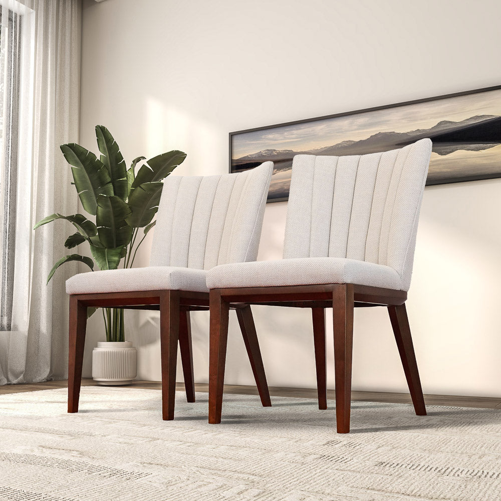 Elmwood Beige Fabric Dining Chair (Set Of 2) from Ashcroft Furniture - Luna Furniture