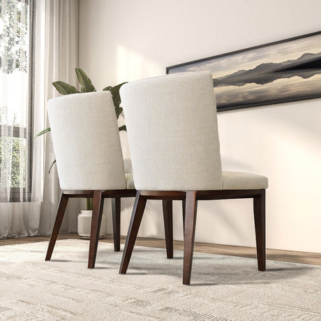 Elmwood Beige Fabric Dining Chair (Set Of 2) from Ashcroft Furniture - Luna Furniture