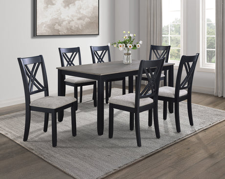 Eloise Light Gray 7-Piece Dining Set from Crown Mark - Luna Furniture