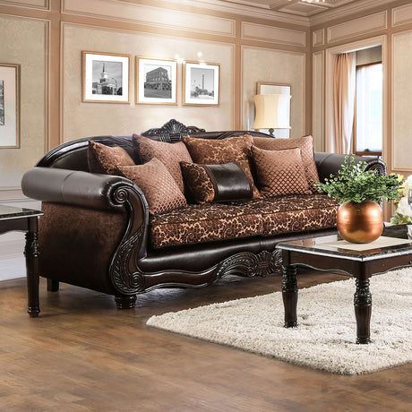 Elpis Brown/Espresso Sofa from Furniture of America - Luna Furniture