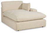 Elyza Linen 3-Piece Sectional with Ottoman from Ashley - Luna Furniture