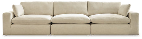 Elyza Linen 3-Piece Sectional with Ottoman from Ashley - Luna Furniture