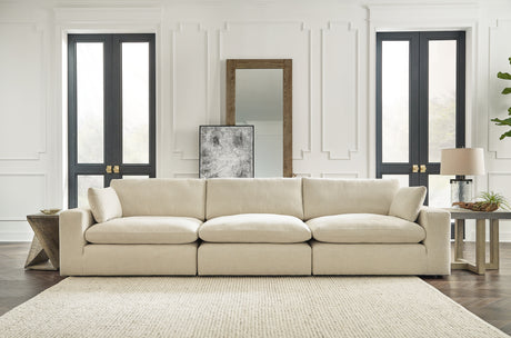 Elyza Linen 3-Piece Sectional with Ottoman from Ashley - Luna Furniture