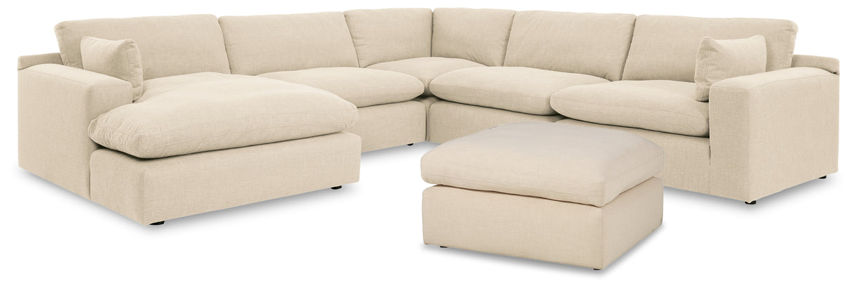 Elyza Linen 5-Piece Sectional with Ottoman from Ashley - Luna Furniture