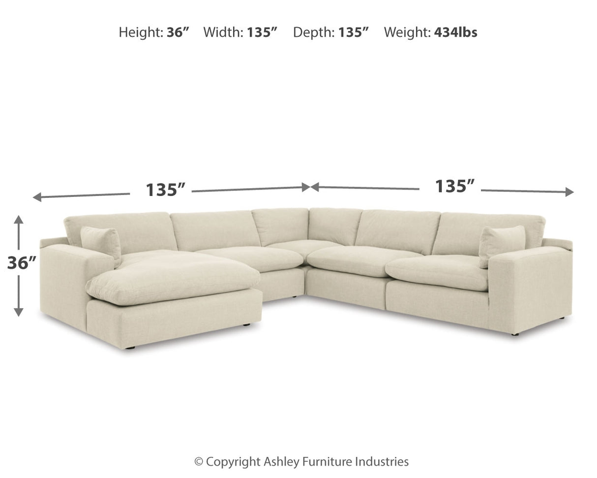 Elyza Linen 5-Piece Sectional with Ottoman from Ashley - Luna Furniture