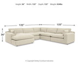 Elyza Linen 5-Piece Sectional with Ottoman from Ashley - Luna Furniture