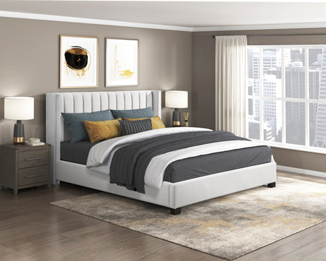 Emerson Beige Upholstered King Bed from Homelegance - Luna Furniture