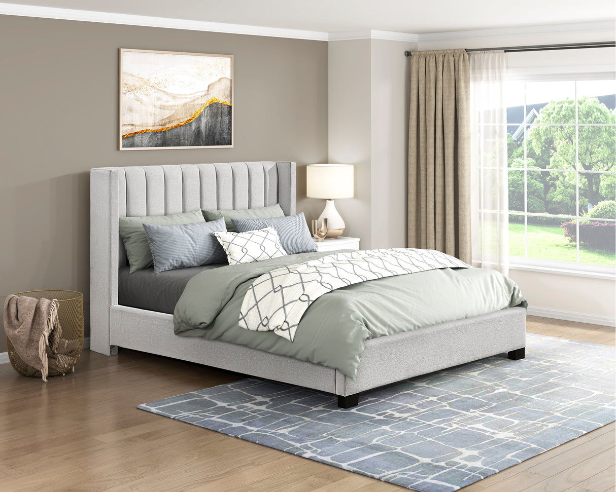 Emerson Beige Upholstered Queen Bed from Homelegance - Luna Furniture