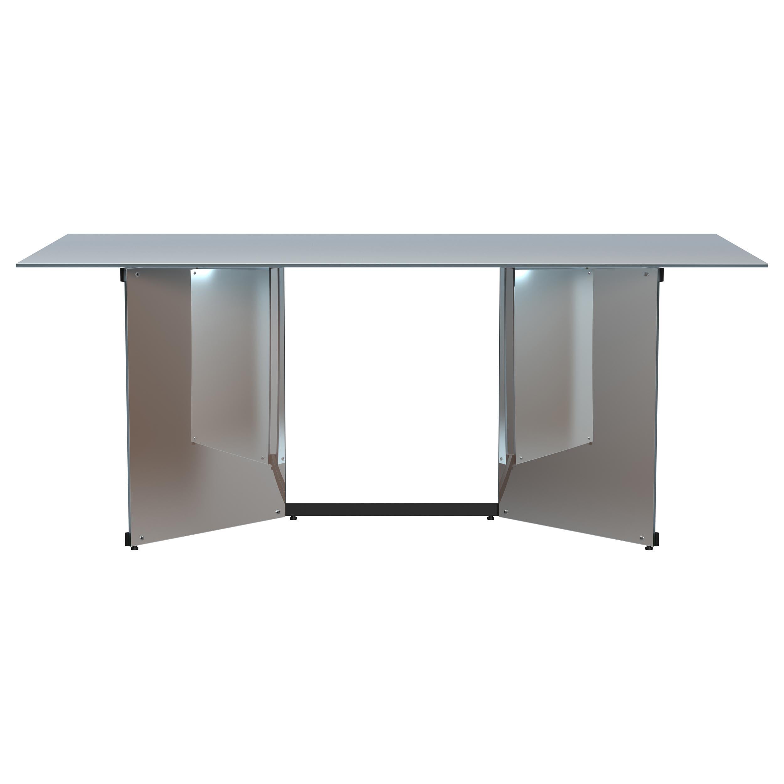 Coaster Emery Silver 76-inch Rectangular Mirrored Dining Table