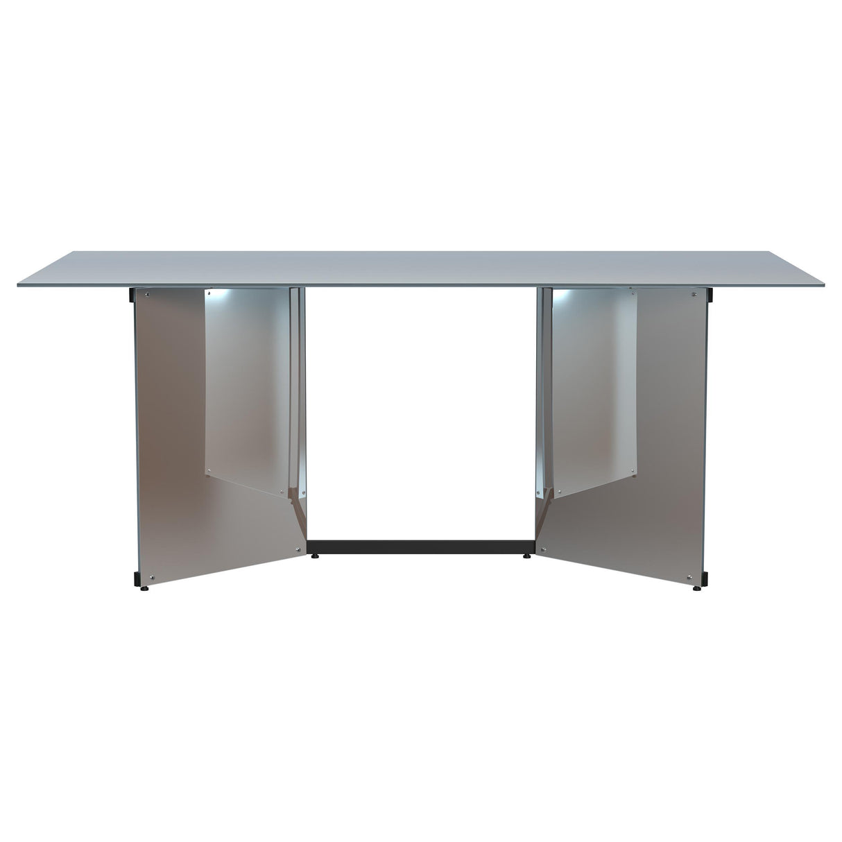Emery Silver 76-inch Rectangular Mirrored Dining Table from Coaster - Luna Furniture