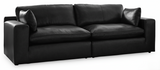 Emilia Black 2-Piece Leather Modular Loveseat from Ashley - Luna Furniture