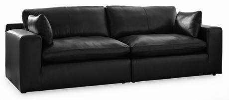 Emilia Black 2-Piece Leather Modular Loveseat from Ashley - Luna Furniture