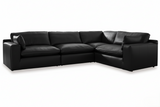 Emilia Black 4-Piece Leather Modular Sectional from Ashley - Luna Furniture