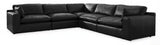 Emilia Black 5-Piece Leather Modular Sectional from Ashley - Luna Furniture