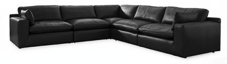Emilia Black 5-Piece Leather Modular Sectional from Ashley - Luna Furniture