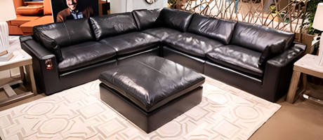 Emilia Black 6-Piece Leather Modular Sectional from Ashley - Luna Furniture