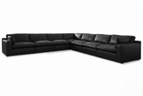 Emilia Black 7-Piece Leather Modular Sectional from Ashley - Luna Furniture