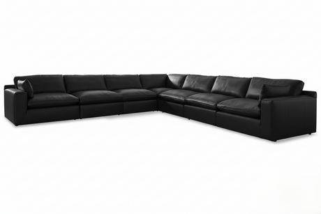 Emilia Black 7-Piece Leather Modular Sectional from Ashley - Luna Furniture
